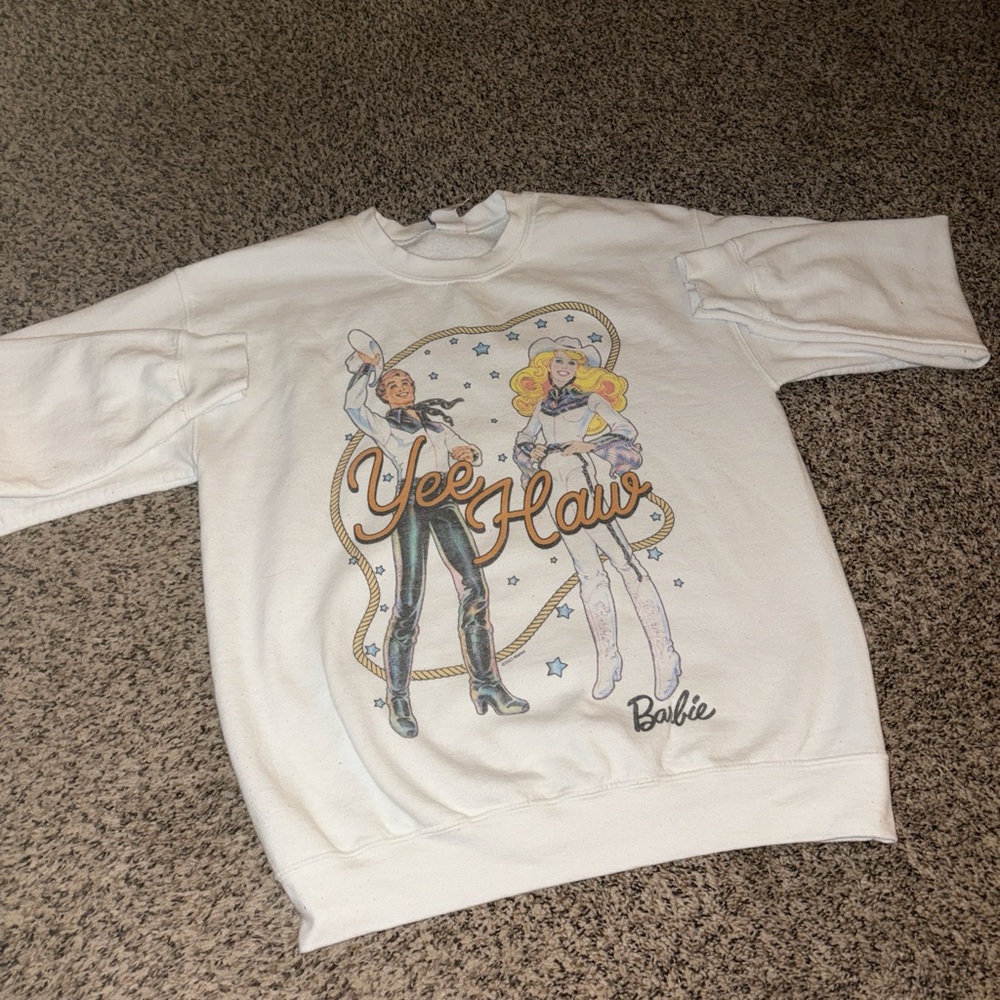 Junk Food Clothing Yee Haw Graphic White Sweater